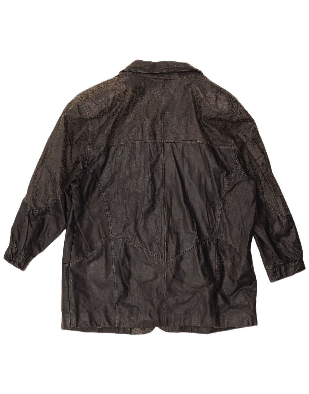 Винтажная мужская кожаная куртка свободного кроя IT 46, маленькая черная кожа