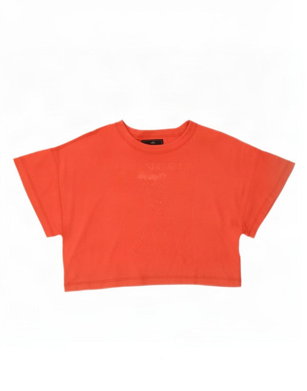 Женская укороченная футболка с рисунком Trussardi Jeans Top UK 14, средний красный хлопок