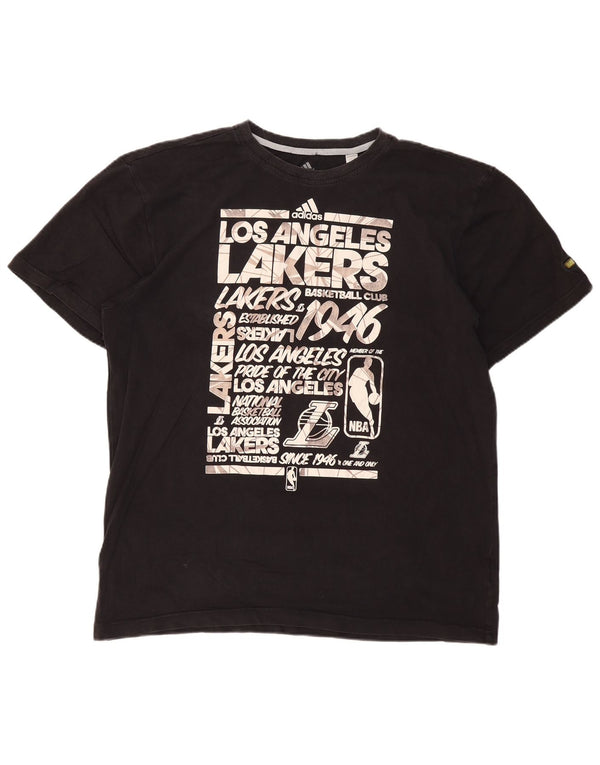 Мужская футболка ADIDAS Los Angeles Lakers с рисунком, 2XL, черный хлопок