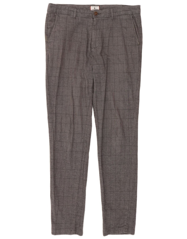 Мужские брюки чинос Jack & Jones W33 L34, серый хлопок в клетку
