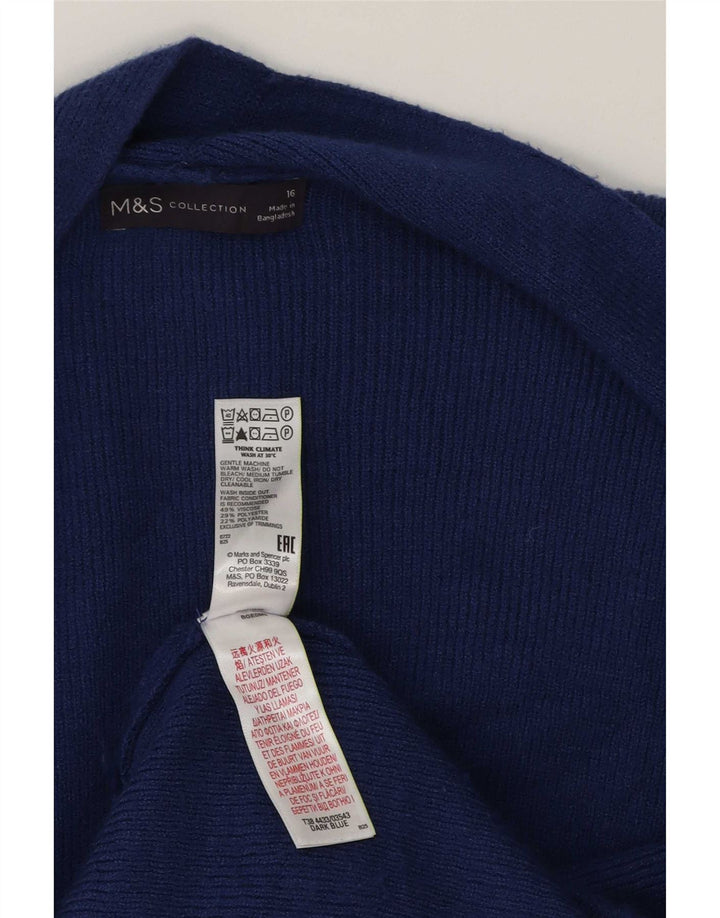 Женский удлиненный кардиган оверсайз Marks & Spencer UK 16, большой синий