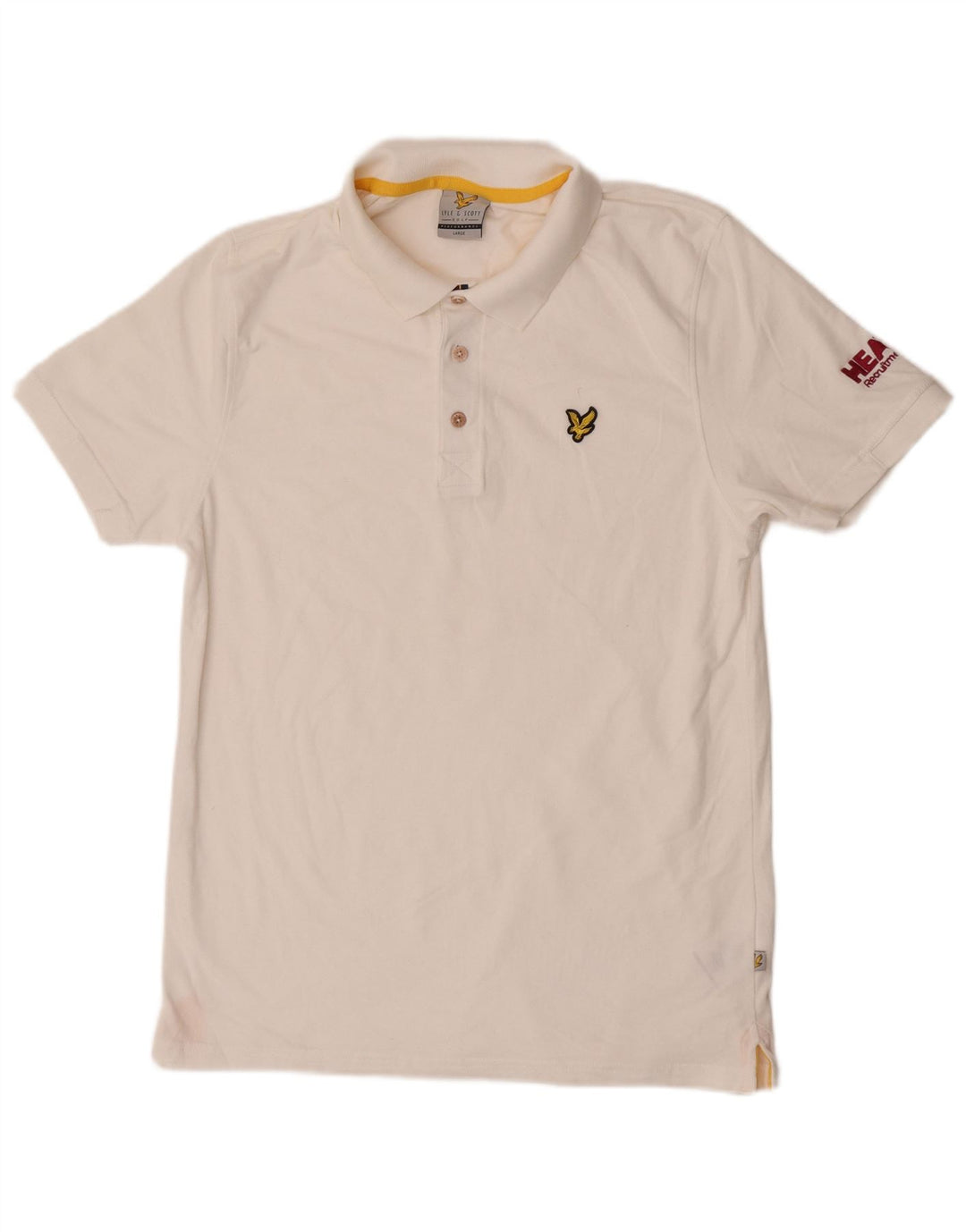 Мужская рубашка-поло с рисунком Lyle & Scott, большая белая хлопковая ткань