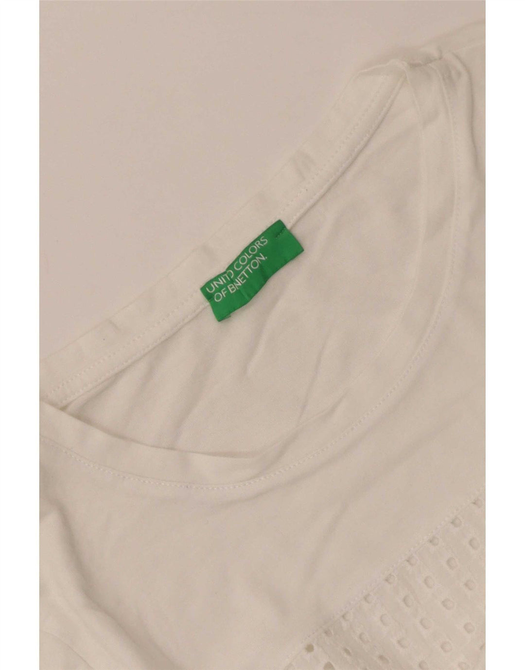 Женская футболка Benetton Top UK 10, маленькая, белая