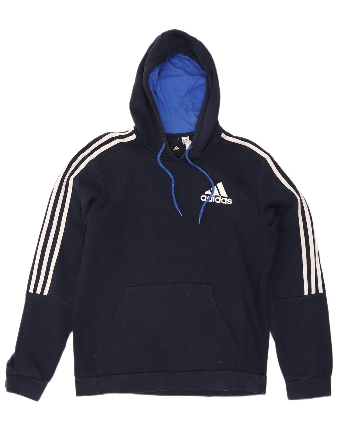 Мужской джемпер с капюшоном Adidas среднего размера, темно-синий, хлопок