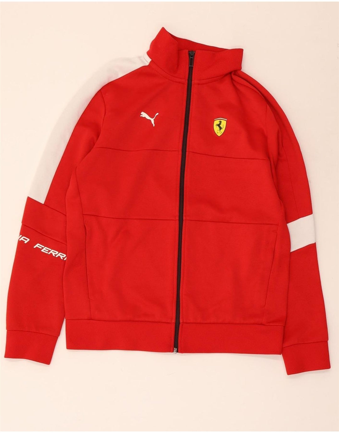 Женская спортивная куртка PUMA Ferrari, верхняя куртка UK 10, маленькая красная с цветными блоками