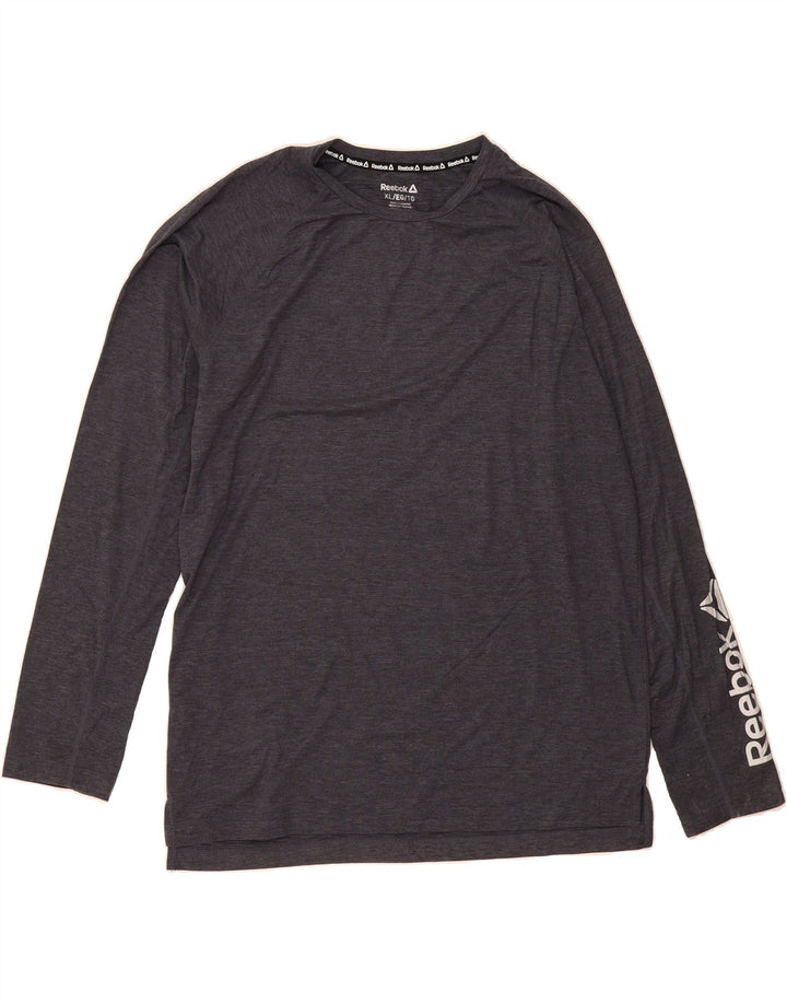 REEBOK Mens Graphic Top Long Sleeve XL Grey Vintage Reebok and Second-Hand Reebok from Messina Hembry 