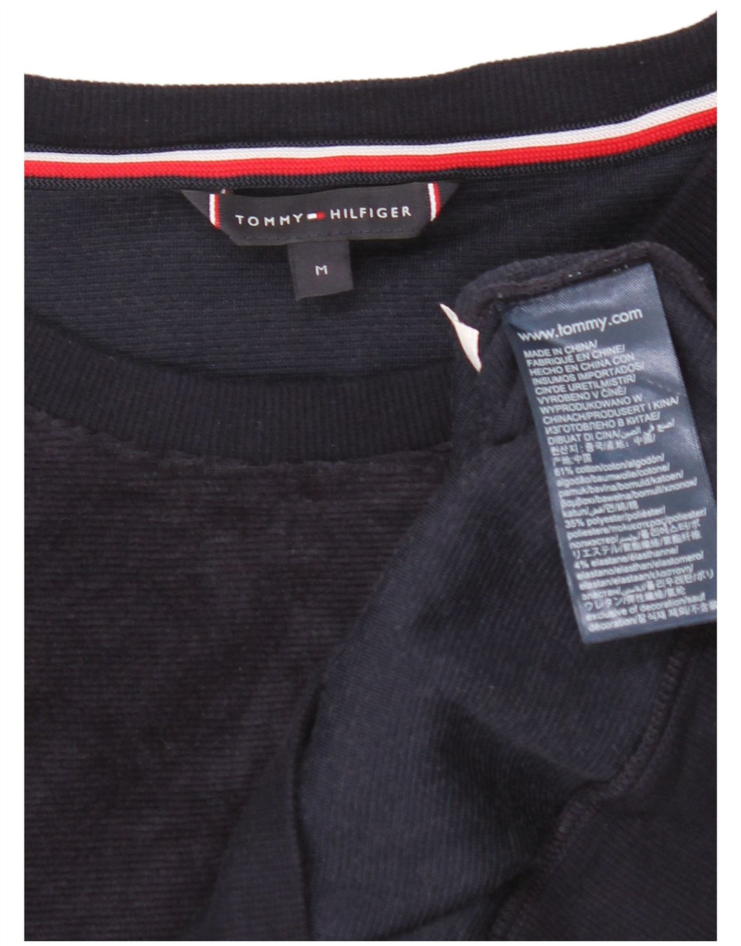 Tommy Hilfiger Мужской велюровый свитшот с рисунком, средний, темно-синий