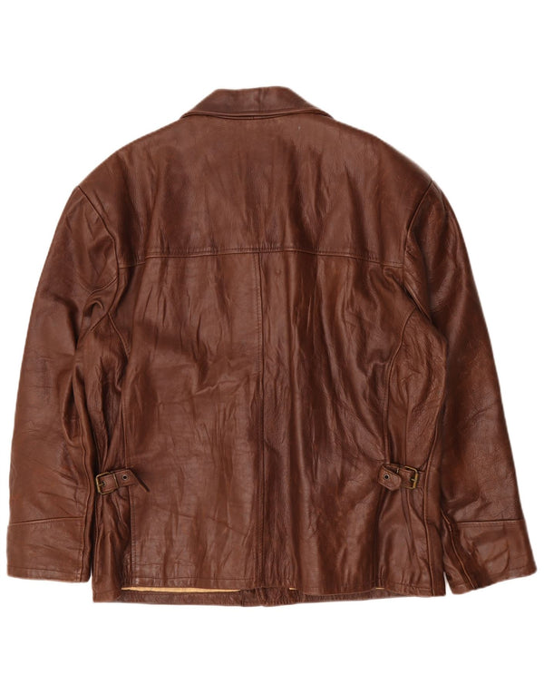Legendary Jacket 1957 Мужской кожаный пиджак на 4 пуговицах UK 40, большой коричневый цвет