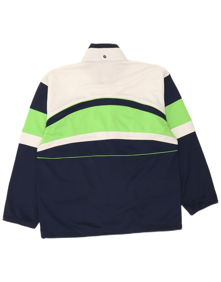 Мужская спортивная куртка Sergio Tacchini, маленькая, темно-синяя, с цветными блоками