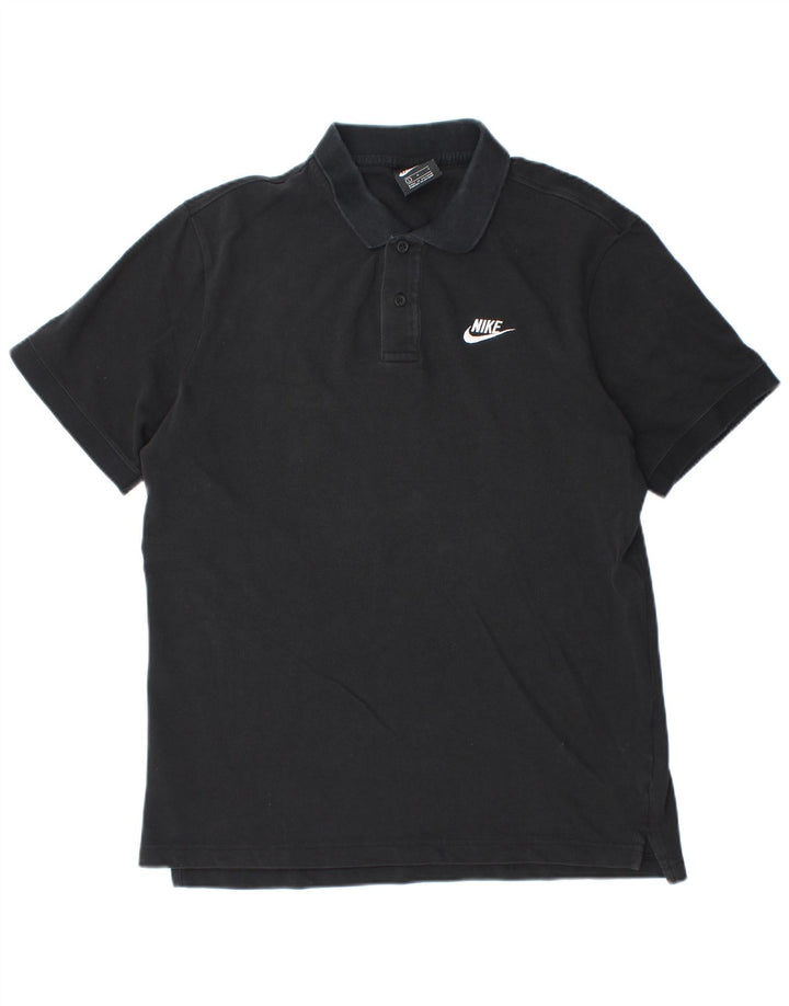 Мужская рубашка-поло Nike, большая черная, хлопковая