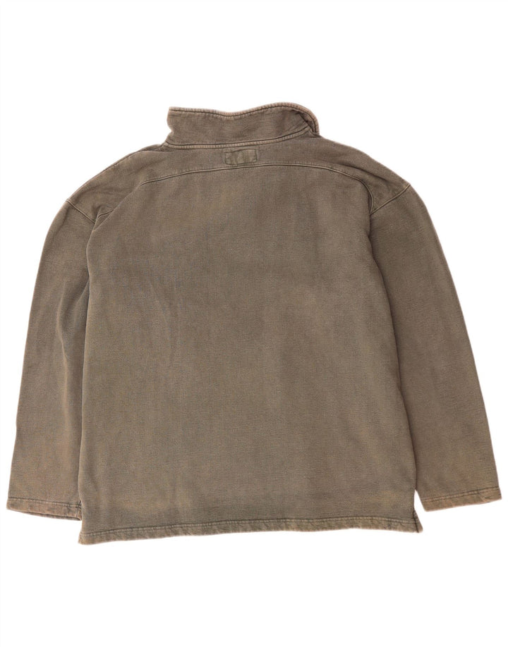 WEIRD FISH Мужской свитшот с воротником на молнии, джемпер XL, серый хлопок