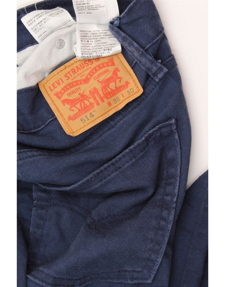 Мужские прямые джинсы LEVI'S 514 W36 L30 Темно-синие, хлопок