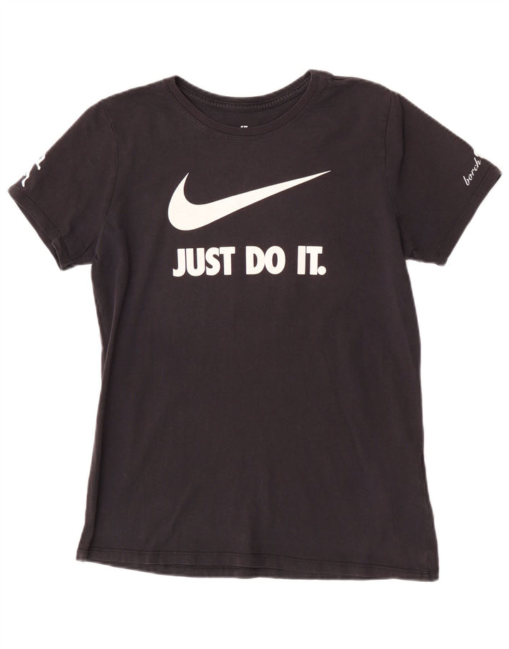 Мужская футболка спортивного кроя Nike с графическим рисунком, средний черный хлопковый топ