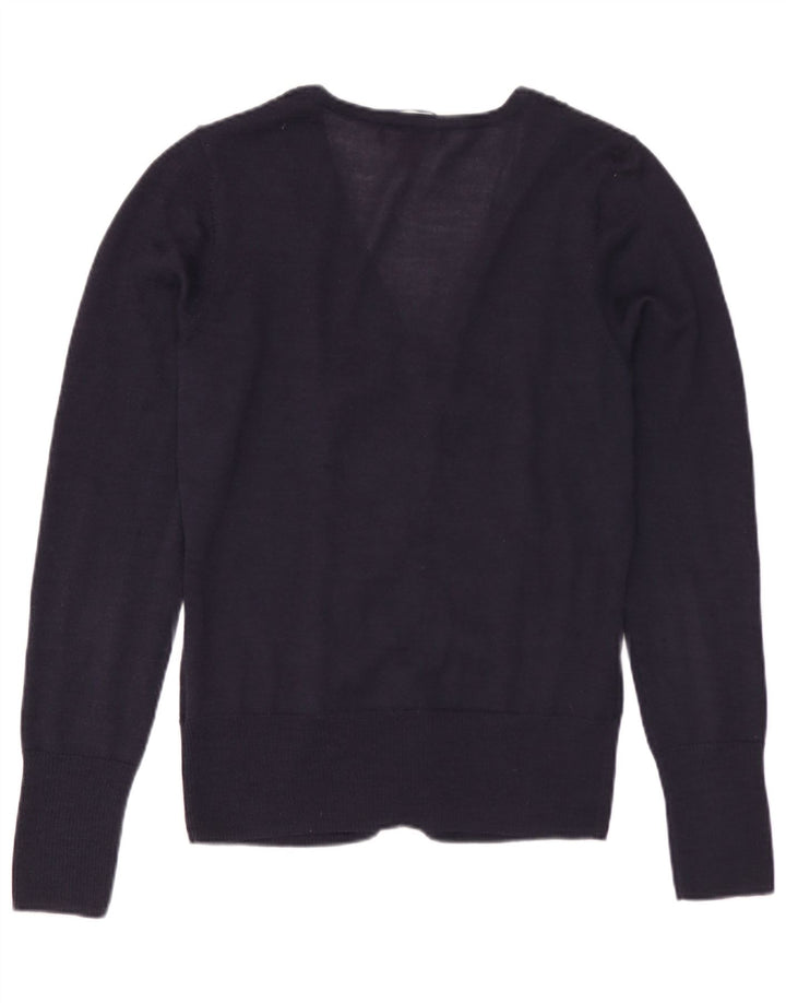 Женский кардиган Monsoon UK 12, средний темно-синий из мериносовой шерсти