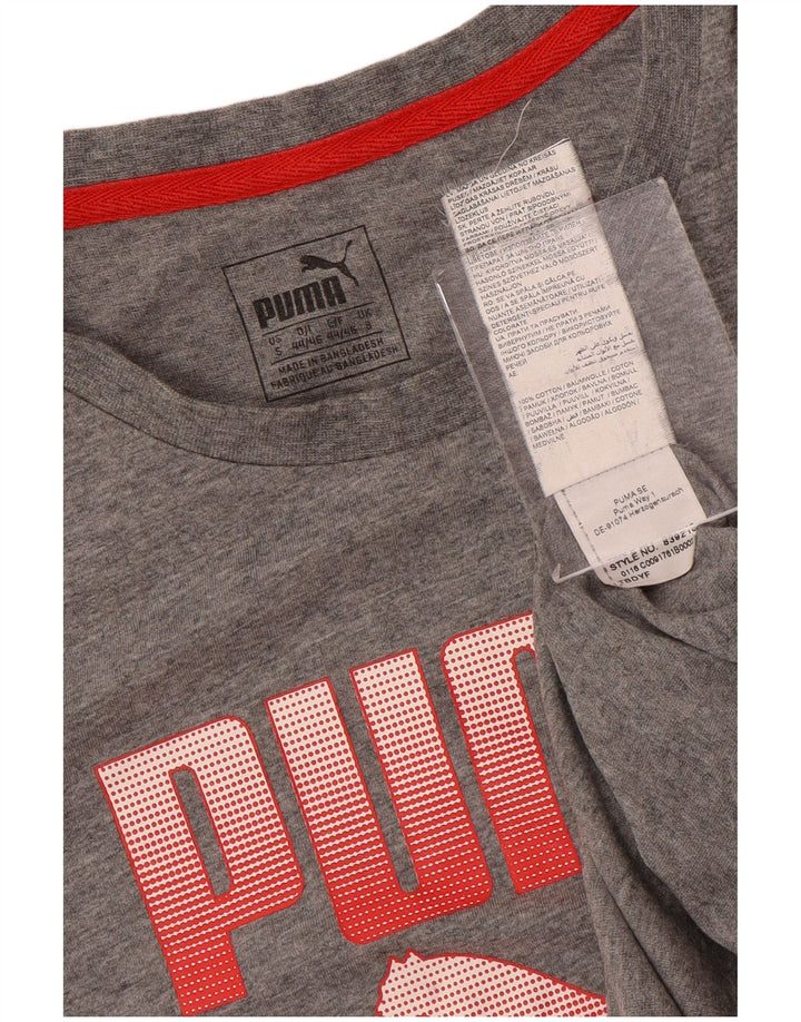 Мужская футболка с рисунком PUMA, маленький серый хлопок