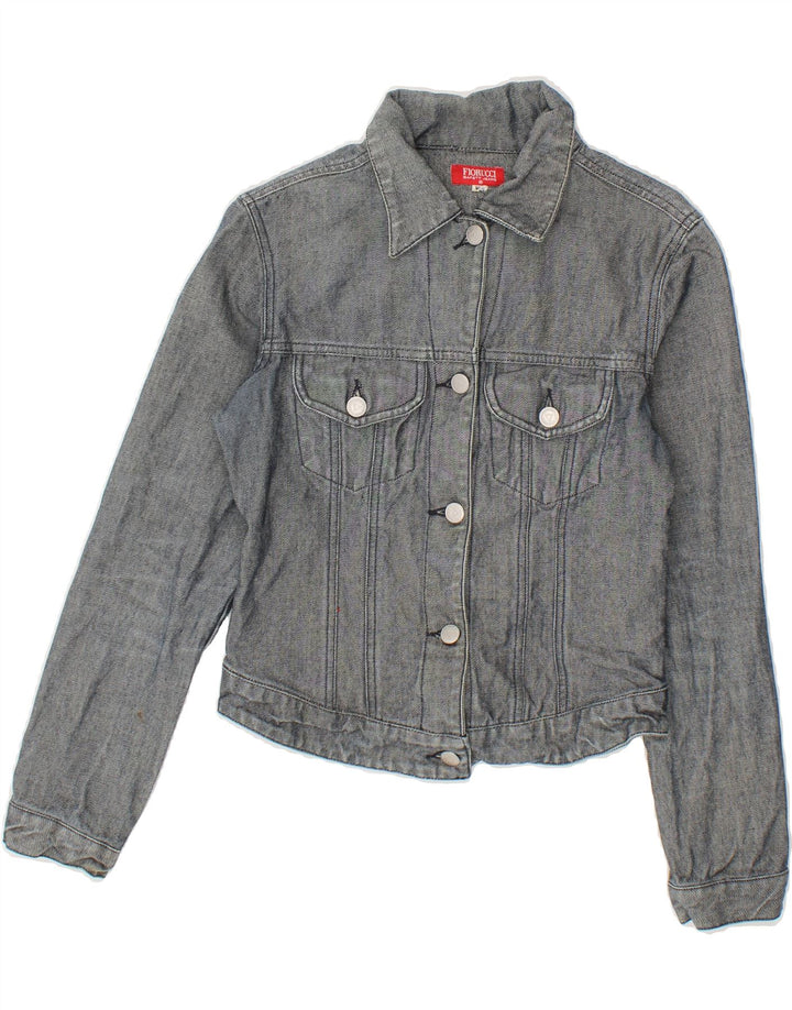 FIORUCCI Girls Denim Jacket 8-9 Years Medium Blue Vintage Fiorucci and Second-Hand Fiorucci from Messina Hembry 