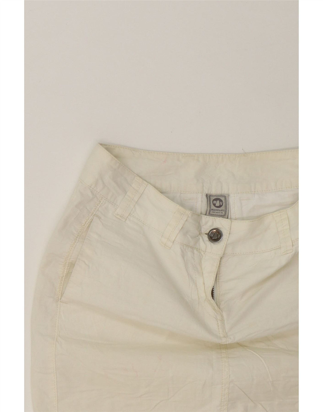 MURPHY & NYE Womens Mini Skirt W27 Small  White Cotton Vintage Murphy & Nye and Second-Hand Murphy & Nye from Messina Hembry 