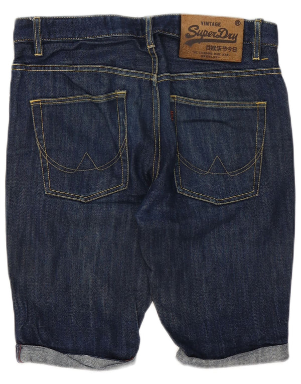 Мужские джинсовые шорты Superdry W32, хлопковые, среднего синего цвета