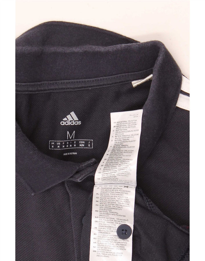 Мужская рубашка-поло Adidas среднего размера, темно-синяя, хлопок
