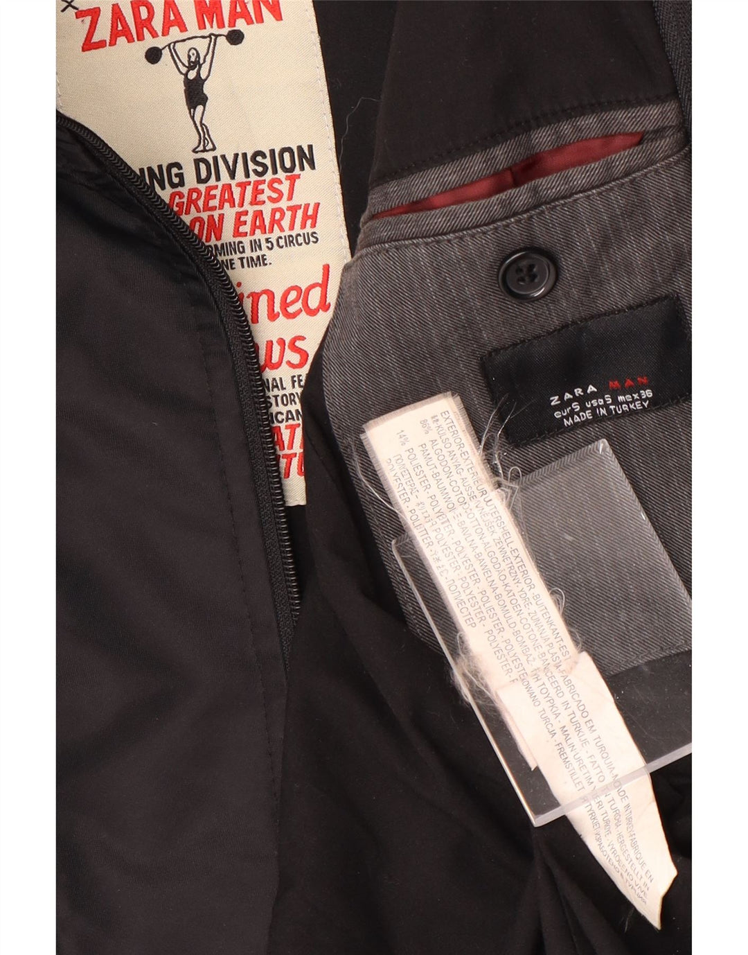 Мужской пиджак Zara на 2 пуговицах, Великобритания, 36, маленький серый, хлопковый в тонкую полоску