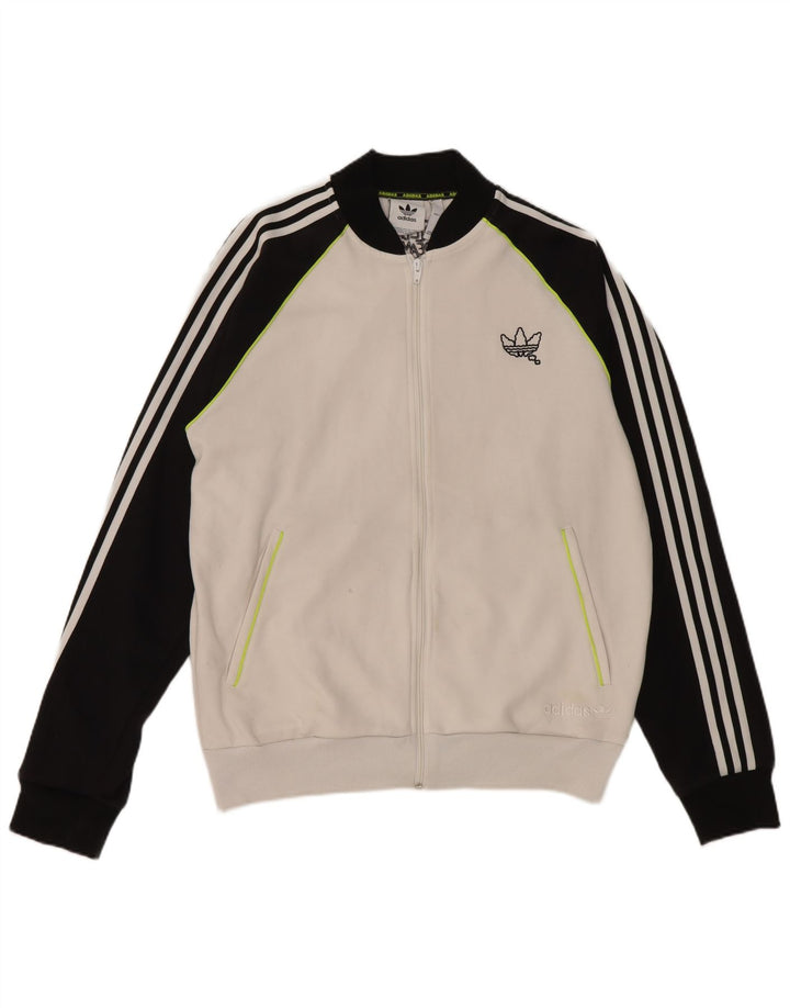 Мужская спортивная куртка Adidas, большая белая полиэстер с цветными блоками