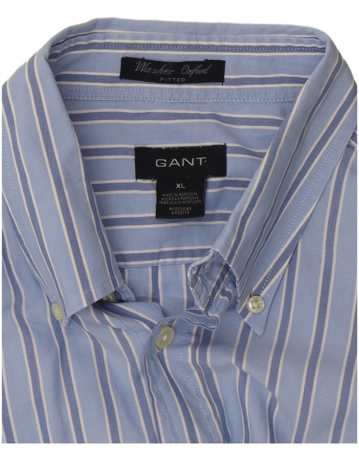 Мужская рубашка Gant XL из хлопка в синюю полоску