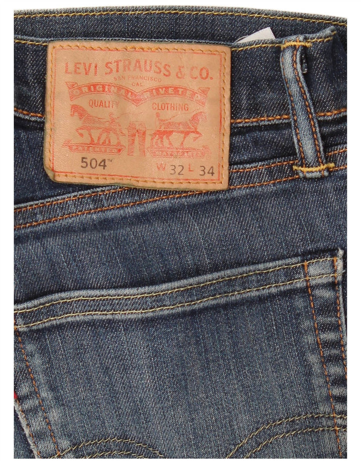 Мужские прямые джинсы Levi's 504 W32 L34 темно-синие, хлопок