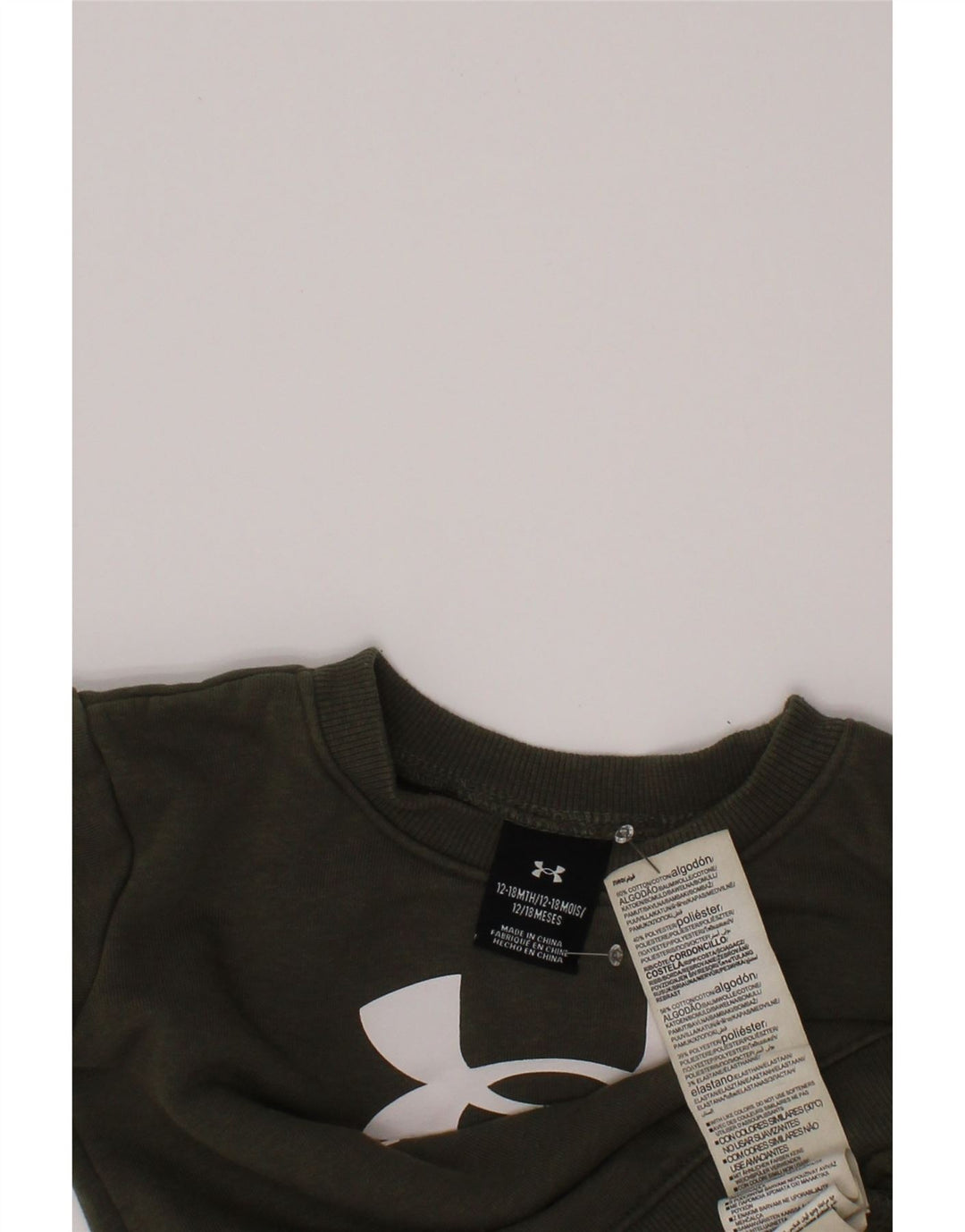 Свитшот с рисунком UNDER ARMOR для маленьких мальчиков, 12–18 месяцев, хлопок цвета хаки