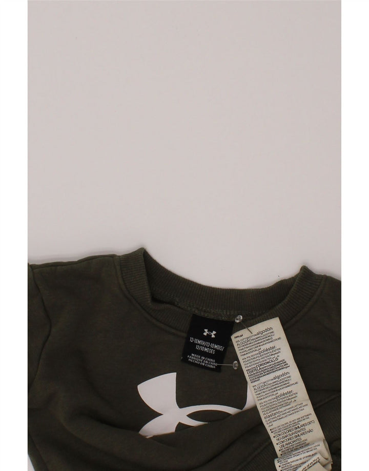 Свитшот с рисунком UNDER ARMOR для маленьких мальчиков, 12–18 месяцев, хлопок цвета хаки