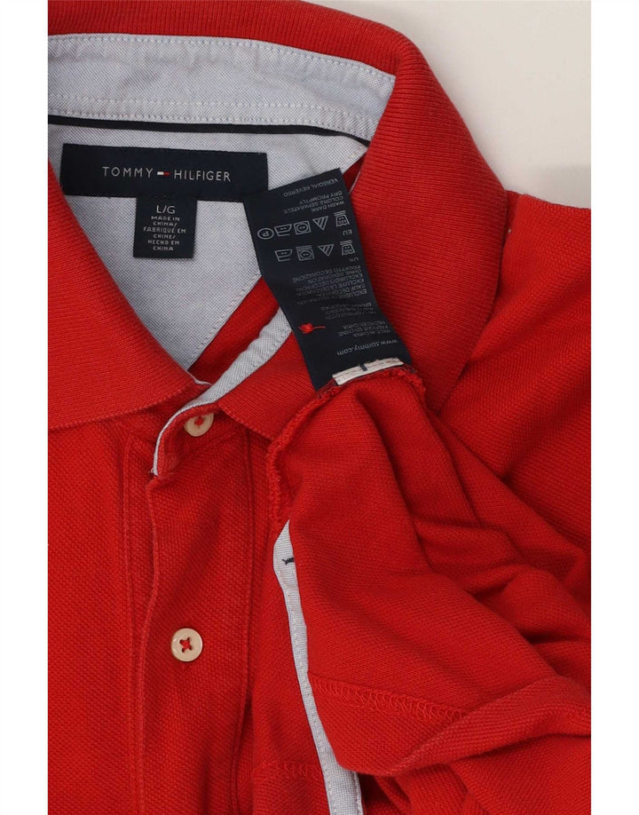 Мужская рубашка-поло Tommy Hilfiger, большая красная хлопковая