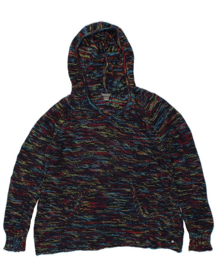 EDDIE BAUER Womens V-Neck Jumper Sweater UK 16 Large Multicoloured Flecked Vintage Eddie Bauer and Second-Hand Eddie Bauer from Messina Hembry 