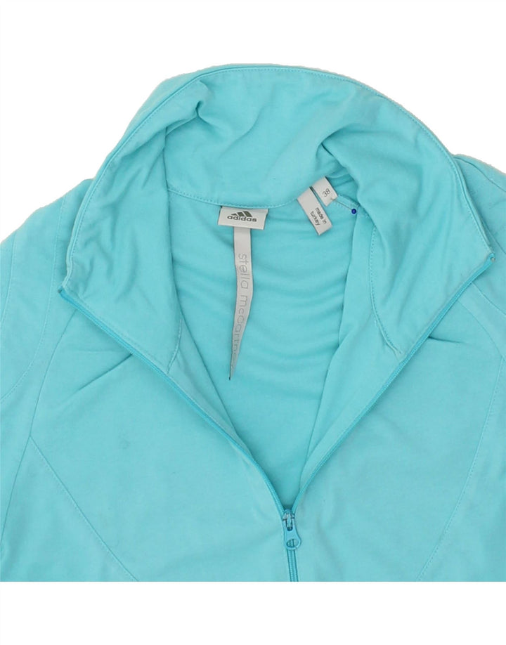 ADIDAS Womens Zip Neck Top Long Sleeve EU 38 Medium Blue Polyester Vintage Adidas and Second-Hand Adidas from Messina Hembry 