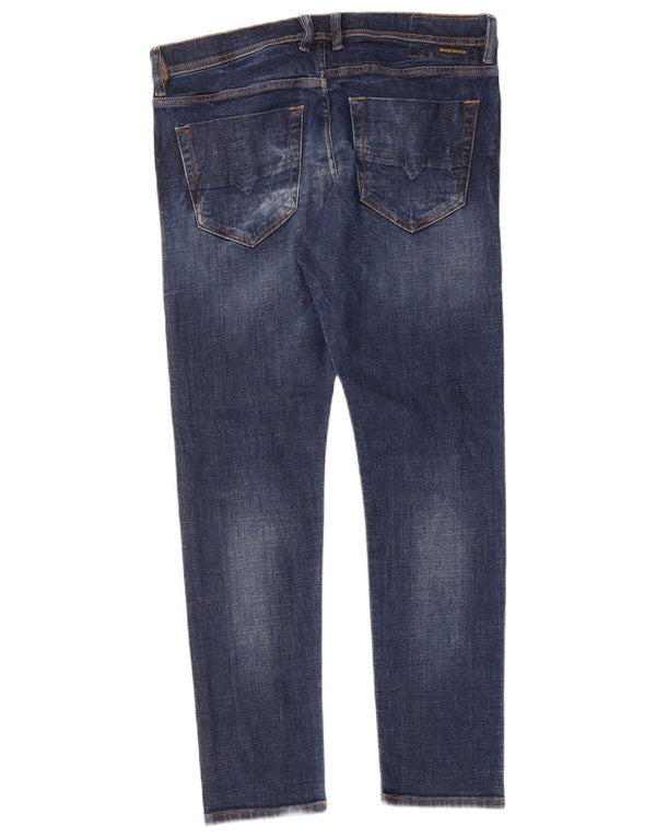 Мужские потертые узкие джинсы DIESEL Tepphar W34 L30, синий хлопок