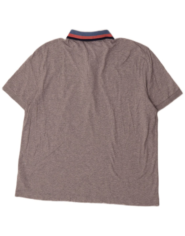 Мужская рубашка-поло стандартного кроя Lacoste, размер 7, 2XL, серый хлопок с крапинками
