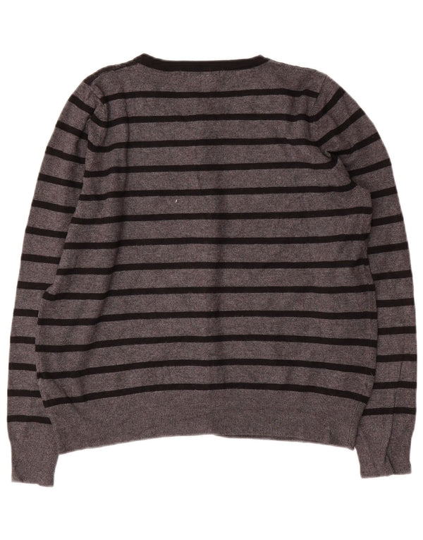 Женский укороченный кардиган MARKS & SPENCER UK 14, средний серый в полоску