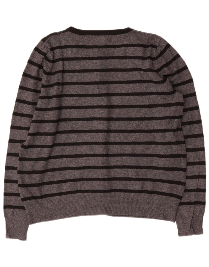 Женский укороченный кардиган MARKS & SPENCER UK 14, средний серый в полоску