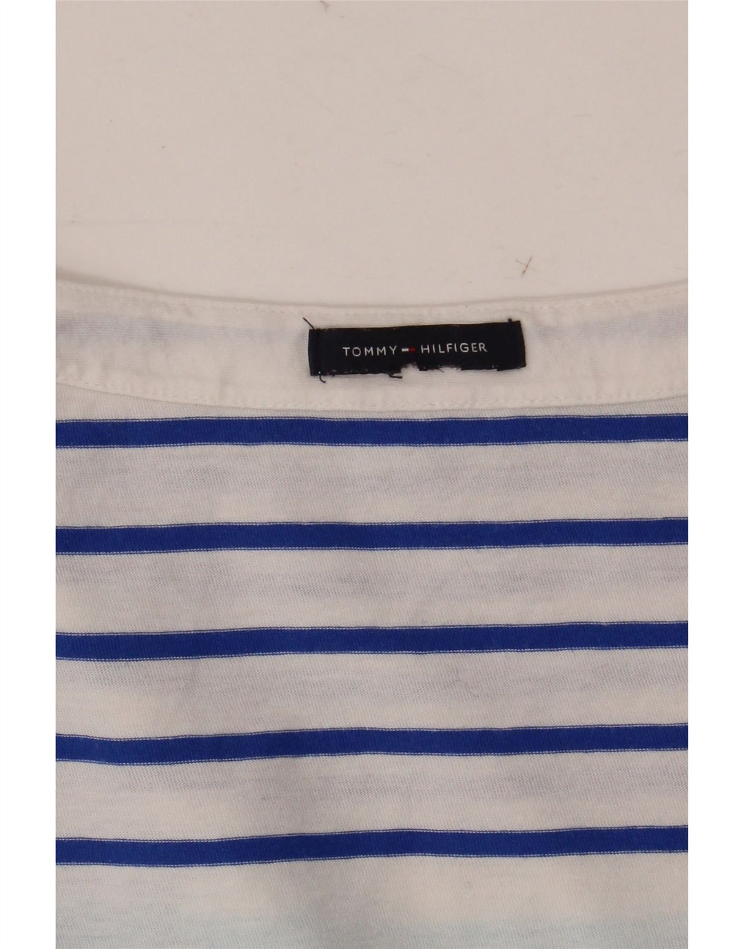 TOMMY HILFIGER Женский топ с рукавом 3/4 UK 12, средний синий в полоску