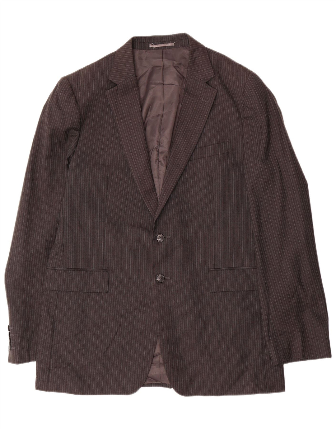 Jaeger Мужской пиджак с 2 пуговицами UK 42 XL Серый шерстяной в тонкую полоску