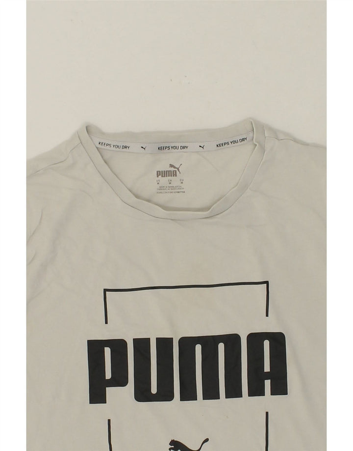 PUMA Mens Graphic T-Shirt Top Medium White Cotton Vintage Puma and Second-Hand Puma from Messina Hembry 