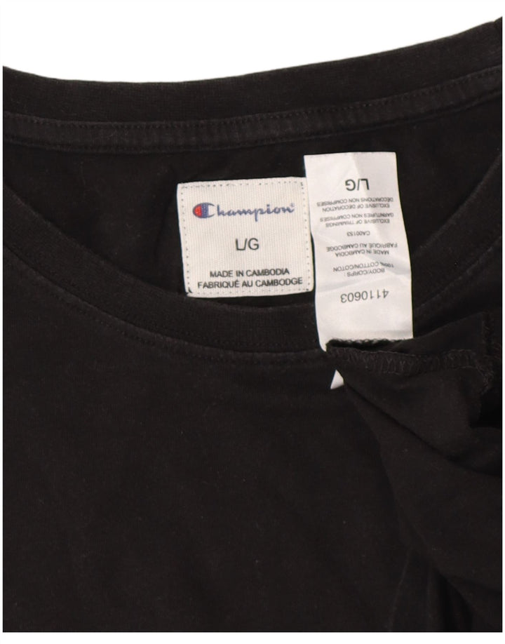 Женская футболка с рисунком Champion UK 16, большая черная хлопковая футболка