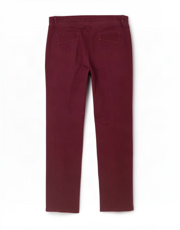 Женские классические брюки чинос Marks & Spencer UK 16, большие W36 L30, бордовые
