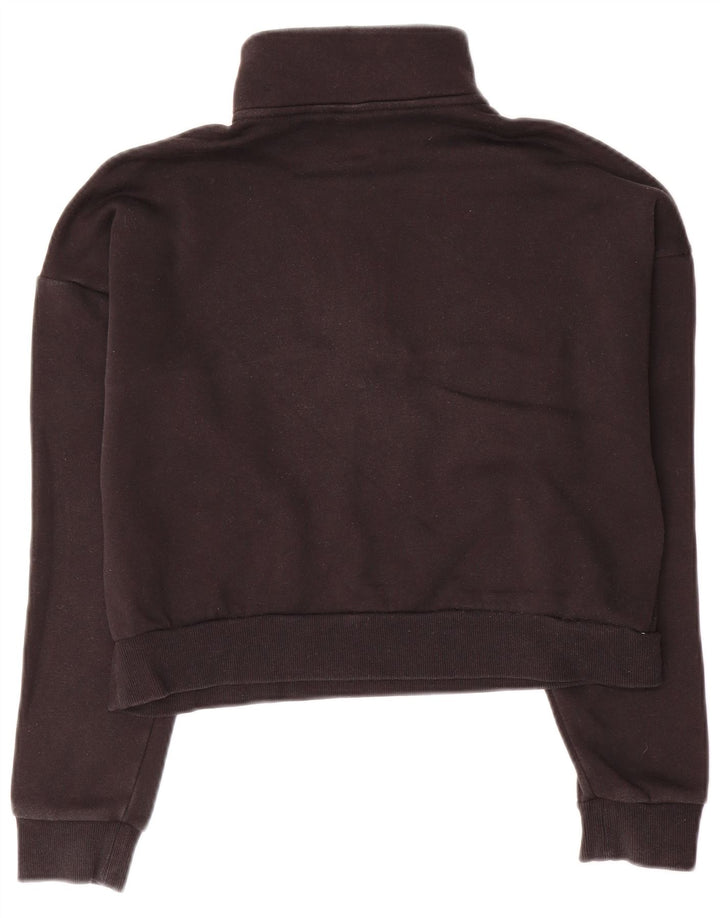 Укороченный свитшот свободного кроя ADIDAS для девочек, джемпер, 12–13 лет, черный хлопок