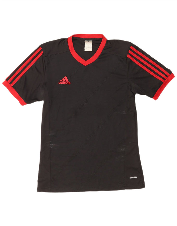 Мужская футболка Adidas Climalite, маленькая, черная в полоску