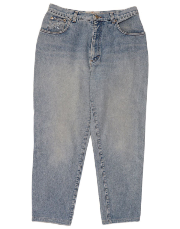 Женские укороченные зауженные джинсы Blumarine EU 42, большие W30 L25, синие, хлопок