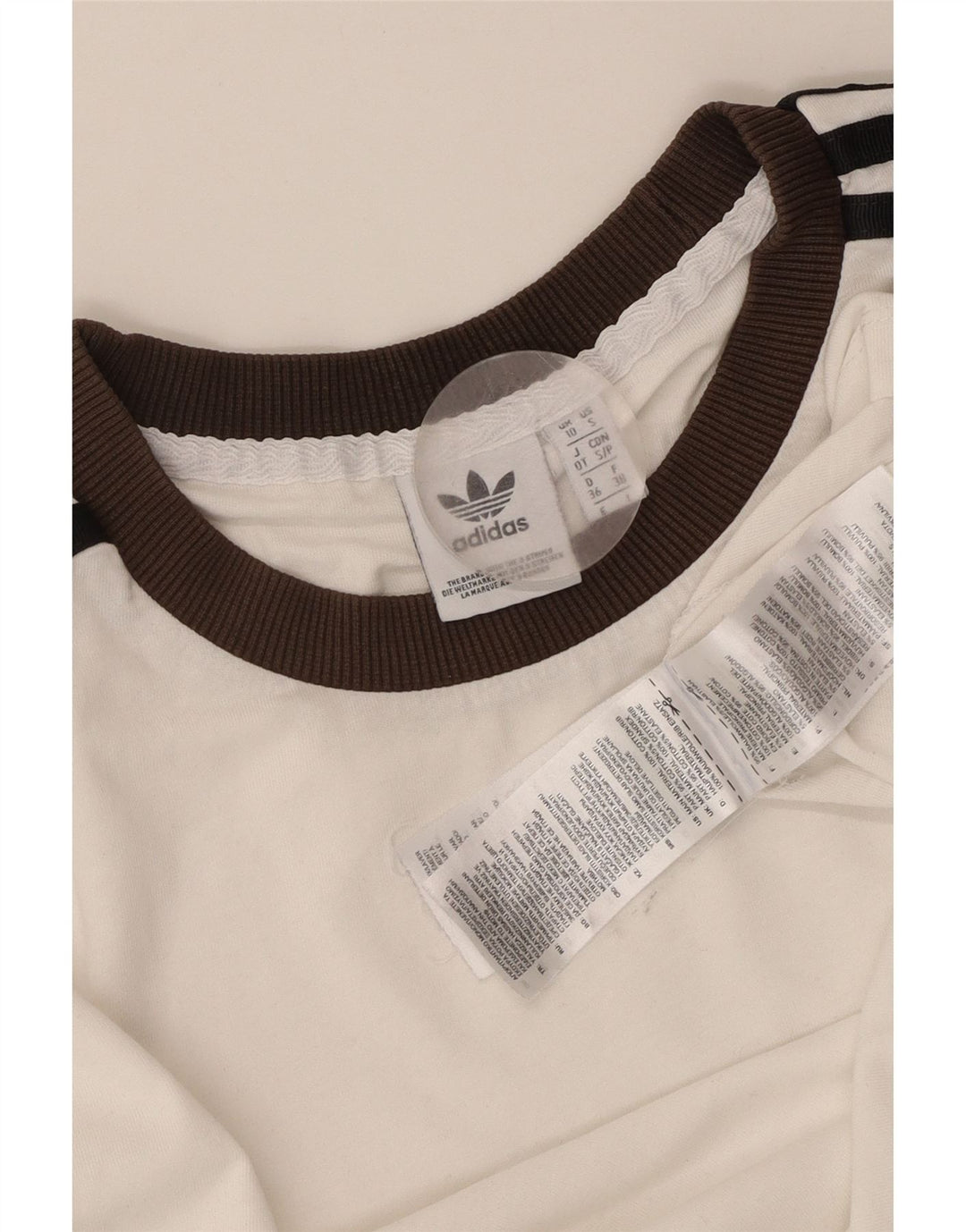 Женская футболка оверсайз ADIDAS Top UK 10, маленькая, белый хлопок