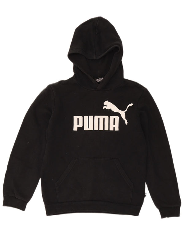 Джемпер с капюшоном Puma для мальчиков с рисунком, 11-12 лет, черный, хлопок