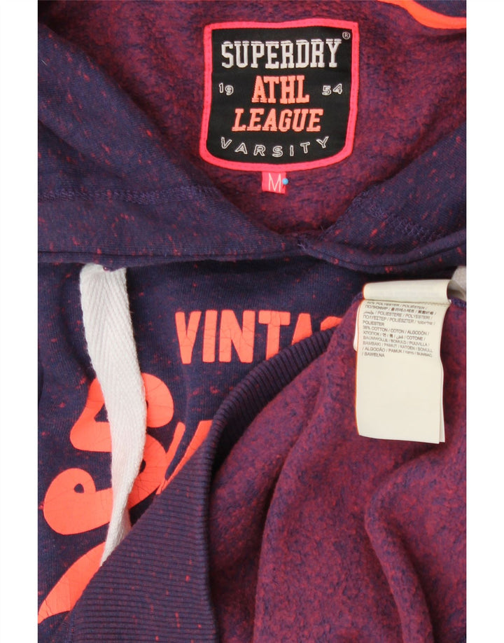 SUPERDRY Мужской джемпер с капюшоном с рисунком, средний фиолетовый, полиэстер с крапинками