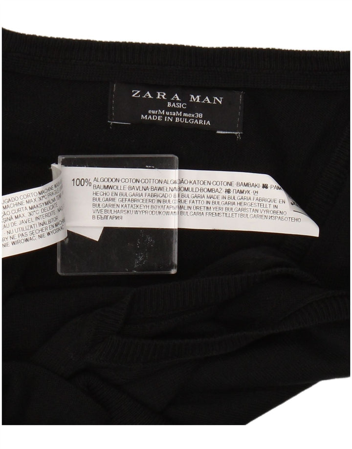 Мужская майка-майка Zara среднего размера, черный хлопок