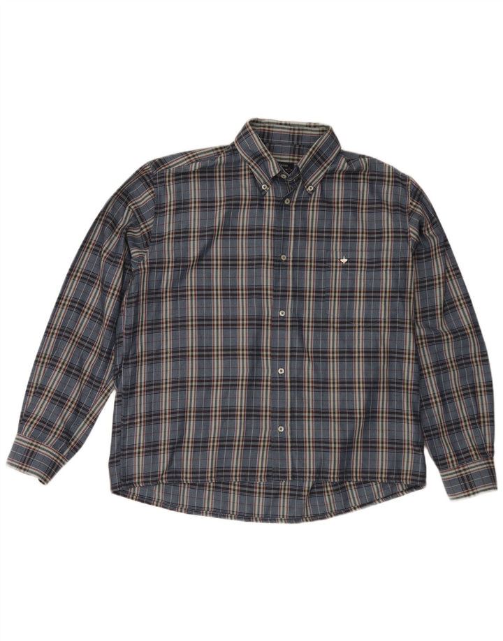 Мужская фланелевая рубашка Goose & Gander IT 48 Medium Navy Blue Check