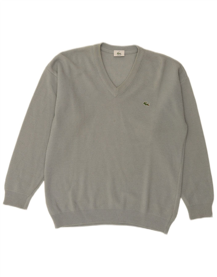 Мужской джемпер с v-образным вырезом Lacoste, размер 3, маленький, зеленый, шерсть